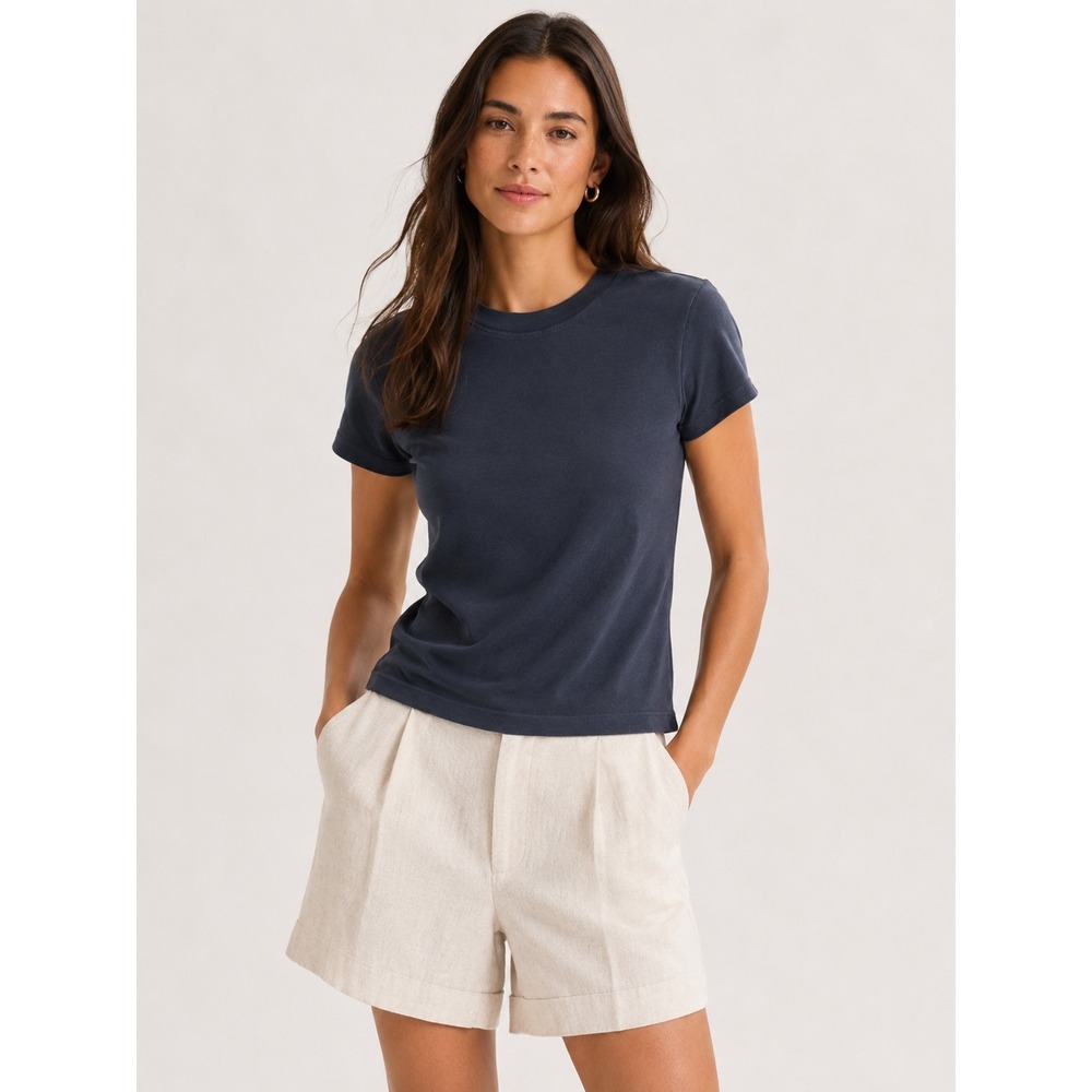 Madewell Womens Relaxed Tee Shirt XXS Navy Blue Cotton Short Sleeve Shirt Preppy